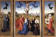 Rogier van der Weyden Crucifixion triptych with SS Mary Magdalene and Veronica painting
